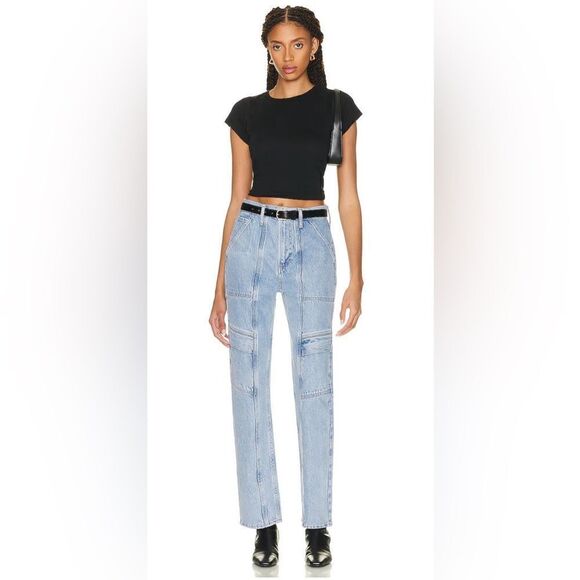 Agolde NWT Cooper Cargo Relax Straight Leg High Rise Designer Jeans in Rank 33 - Picture 1 of 14
